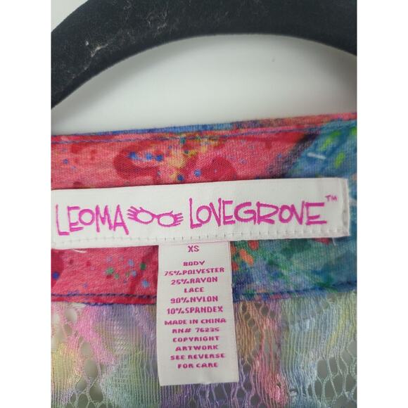 Leoma Lovegrove Cardigan XS Womens Printed Multicolor Open Front Ruch Sleeve - Picture 7 of 11